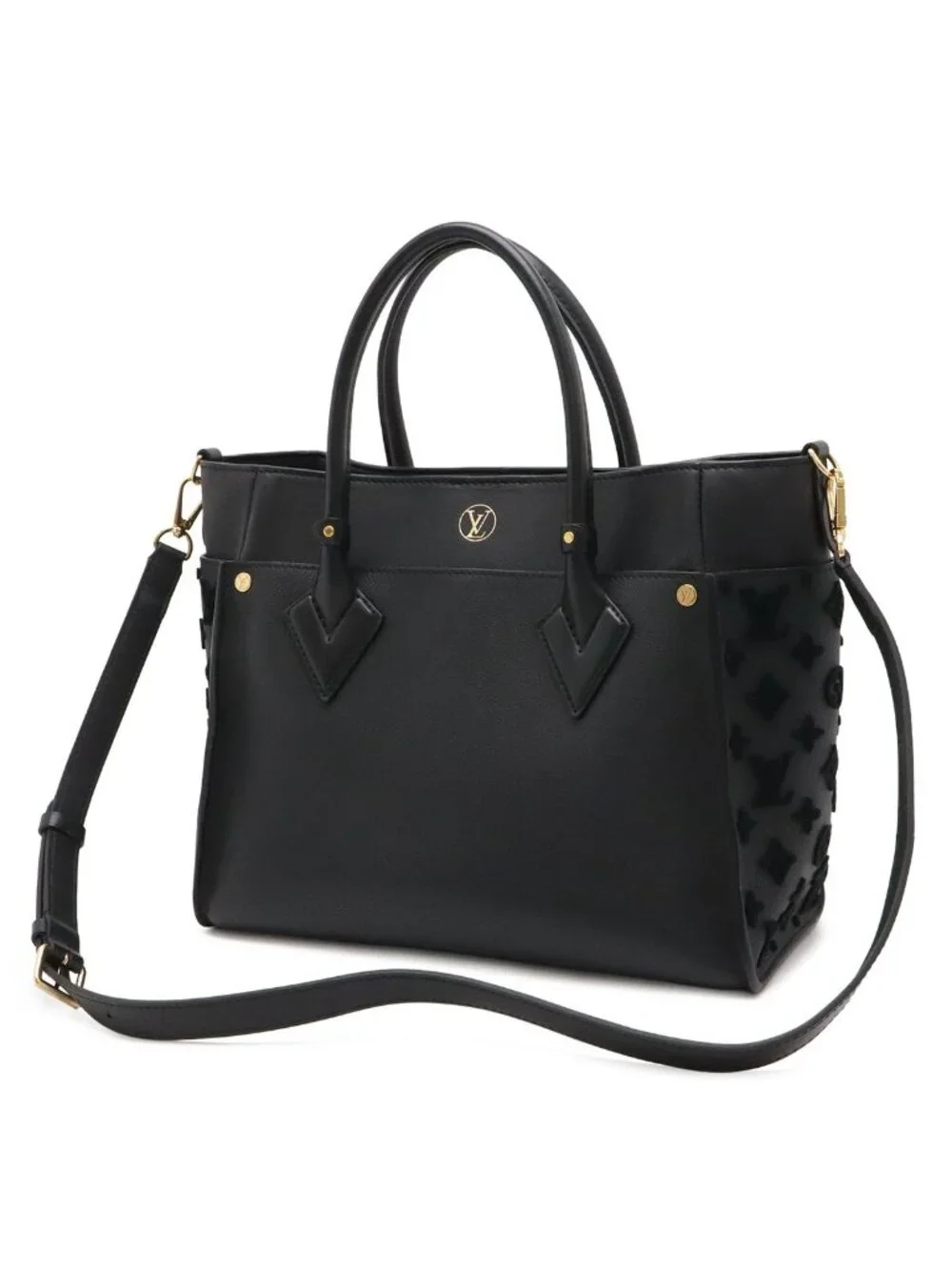 Louis Vuitton Monogram Tufting on My Side MM 2-Way Shoulder Bag Leather Noir